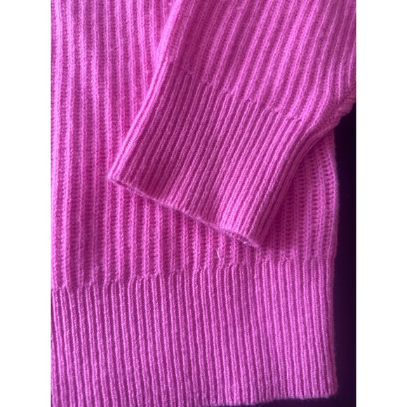 J. Crew Womens 100% Cashmere Ribbed Sweater S Pink Raglan Sleeve - Picture 3 of 7
